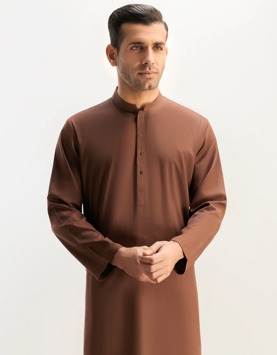 BROWN BLENDED KAMEEZ SHALWAR | JJKS-A-47006-R6-AP/S24/JJ9250-PN - Image 2