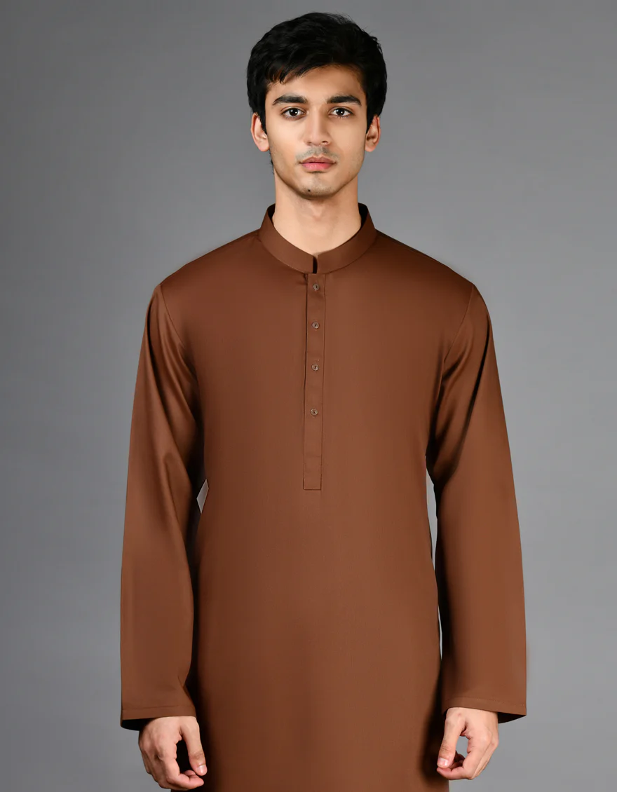 BROWN BLENDED KAMEEZ SHALWAR | JJKS-A-47006-R9-AP/S24/JJ9664-PN - Image 2