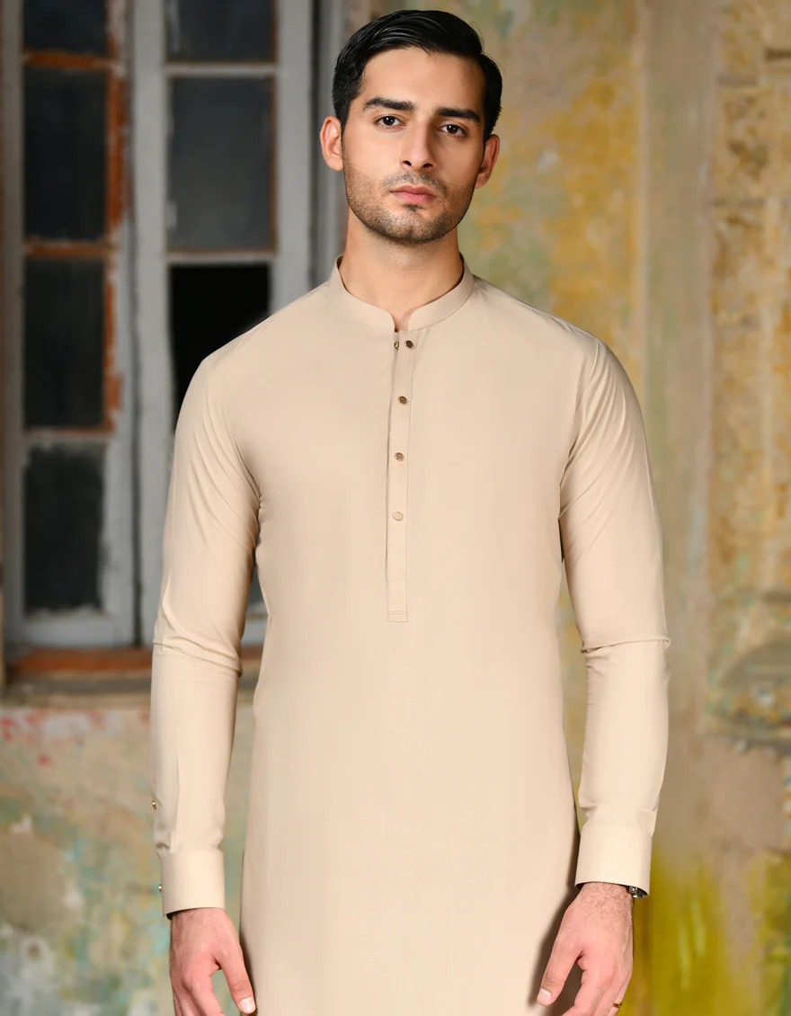 BROWN BLENDED KAMEEZ SHALWAR | JJKS-A-47221/S24/JJ9230-PN - Image 2