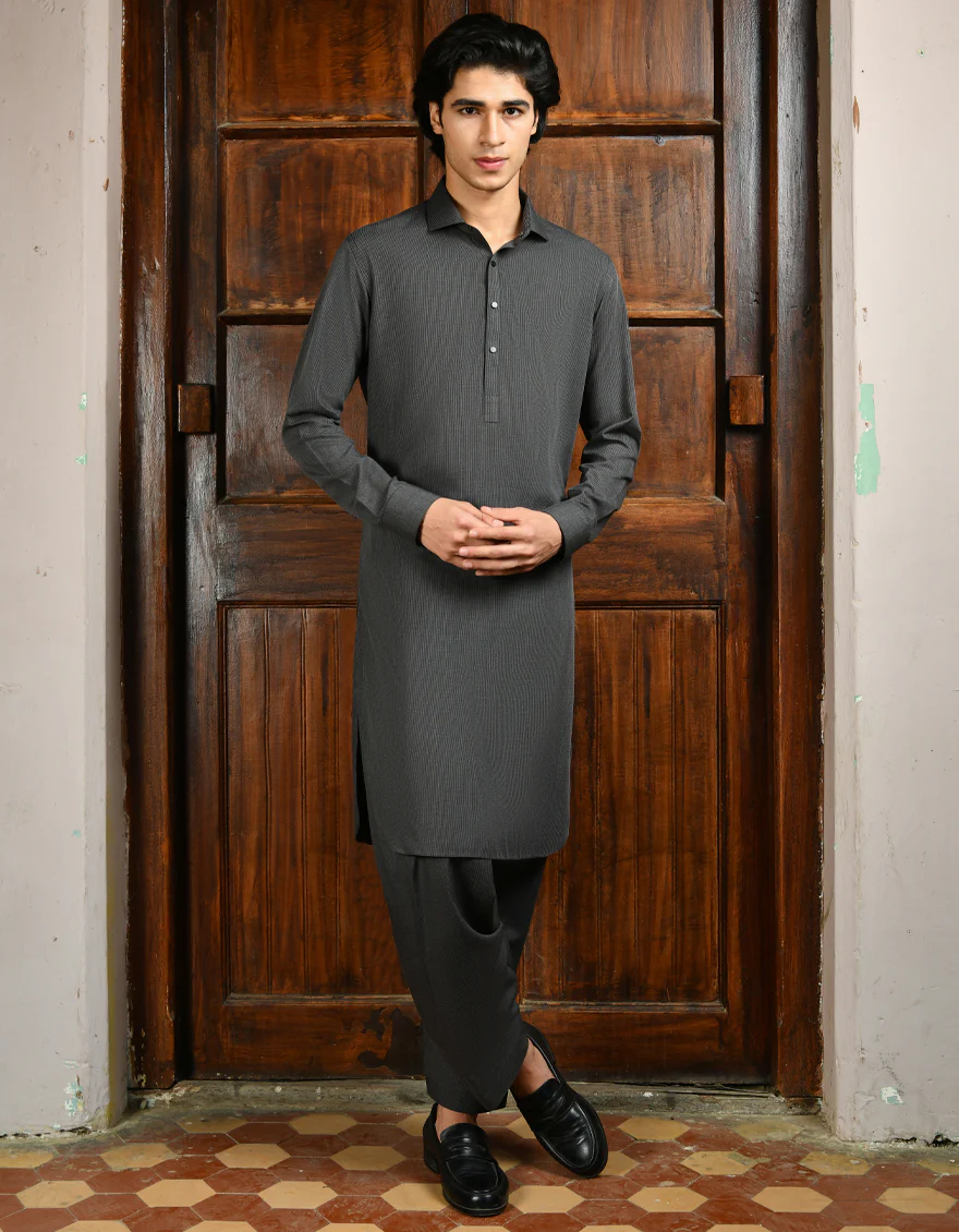 GREY BLENDED KAMEEZ SHALWAR | JJKS-A-47223/S24/JJ9214-PN