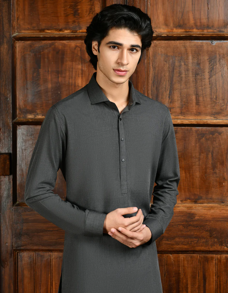 GREY BLENDED KAMEEZ SHALWAR | JJKS-A-47223/S24/JJ9214-PN - Image 2