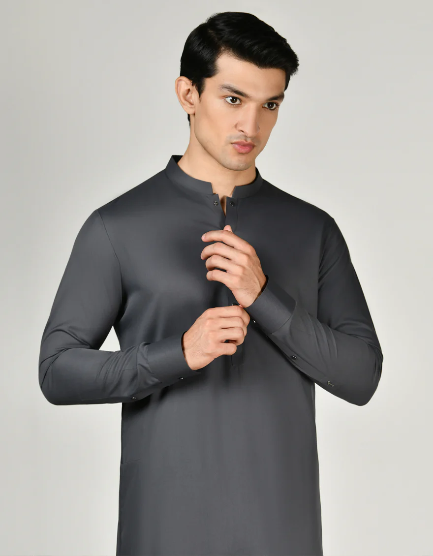 GREY BLENDED KAMEEZ SHALWAR | JJKS-A-47321/S24/JJ9364-PN - Image 2