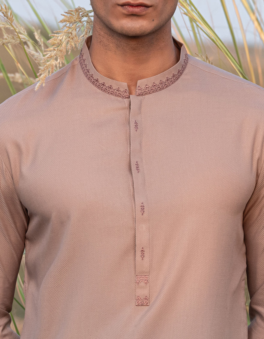 LIGHT BROWN BLENDED KAMEEZ SHALWAR | JJKS-A-47338/S24/JJ9922-SF - Image 3