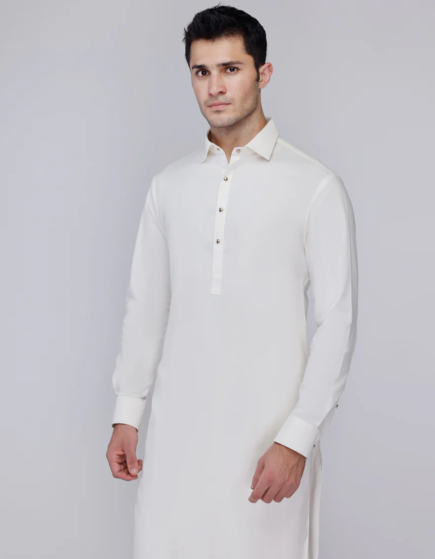 PEARL WHITE COTTON KAMEEZ SHALWAR | JJKS-A-47376/S24/JJ6 - Image 2