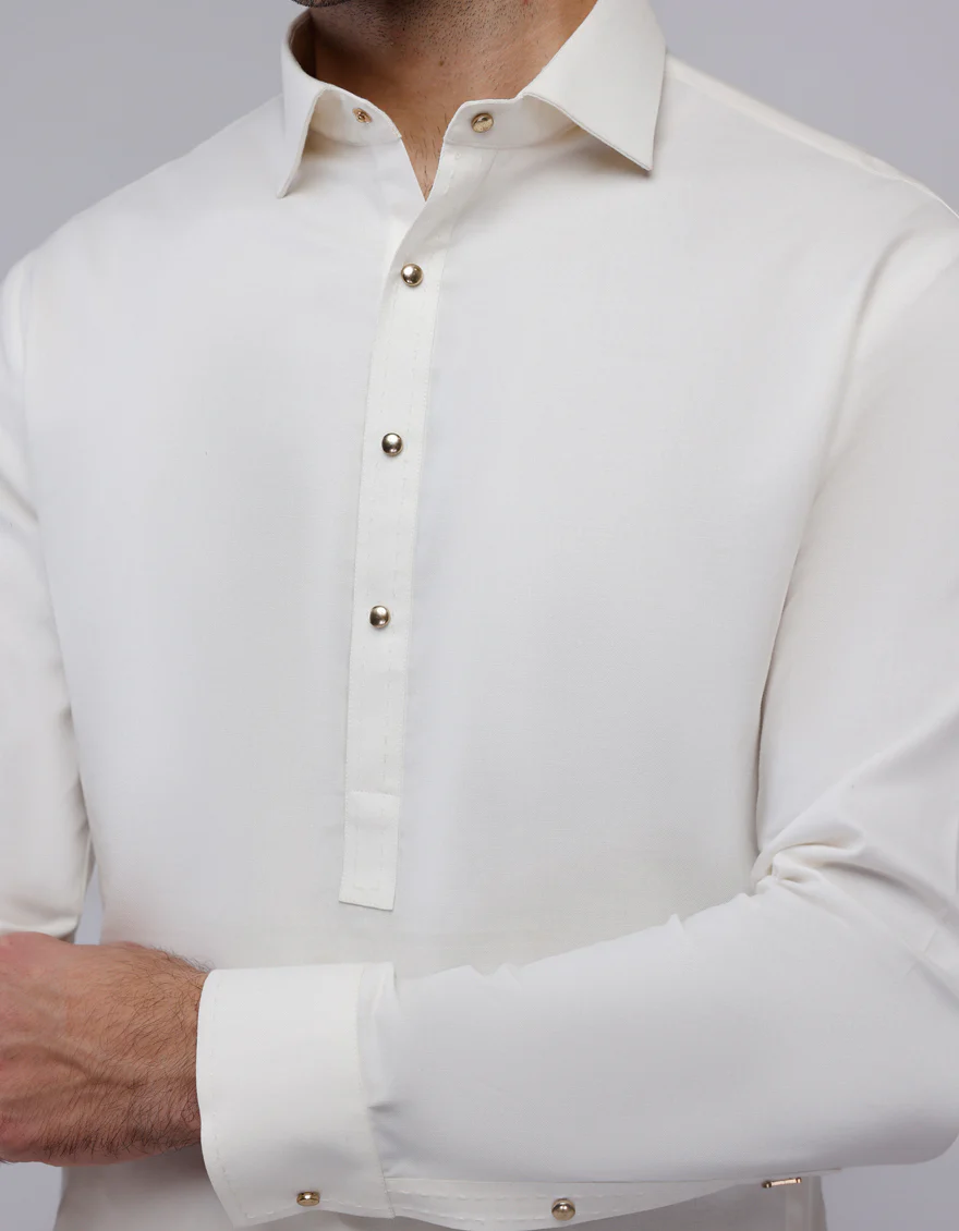 PEARL WHITE COTTON KAMEEZ SHALWAR | JJKS-A-47376/S24/JJ6 - Image 3