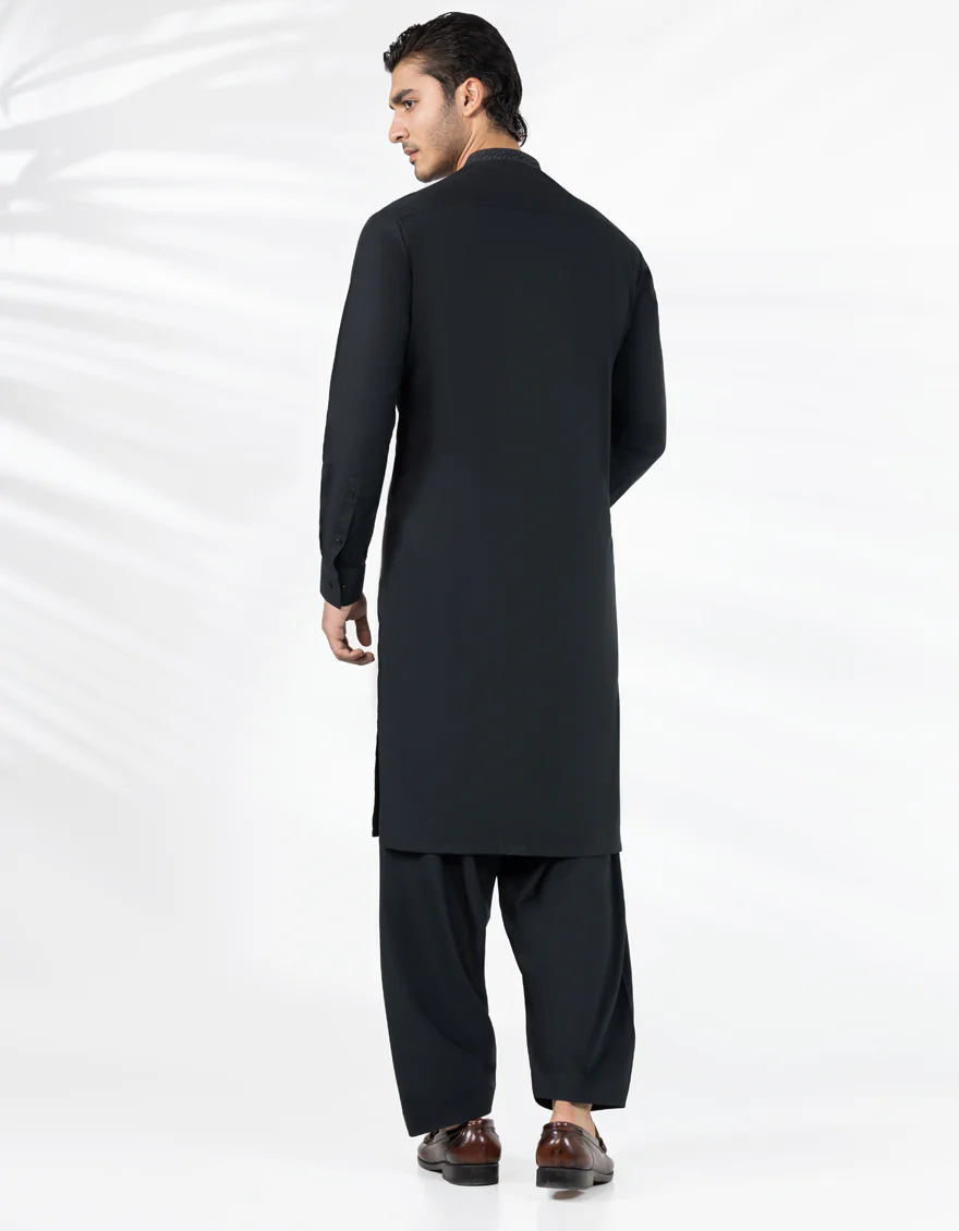 BLACK BLENDED KAMEEZ SHALWAR | JJKS-A-47441/S25/JJ9869-SF - Image 4