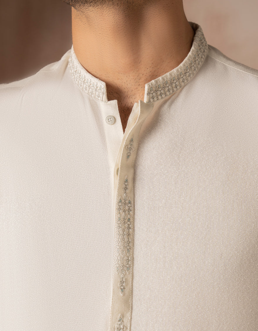 WHITE BLENDED KAMEEZ SHALWAR | JJKS-A-47443/S25/JJ9899-FL - Image 3