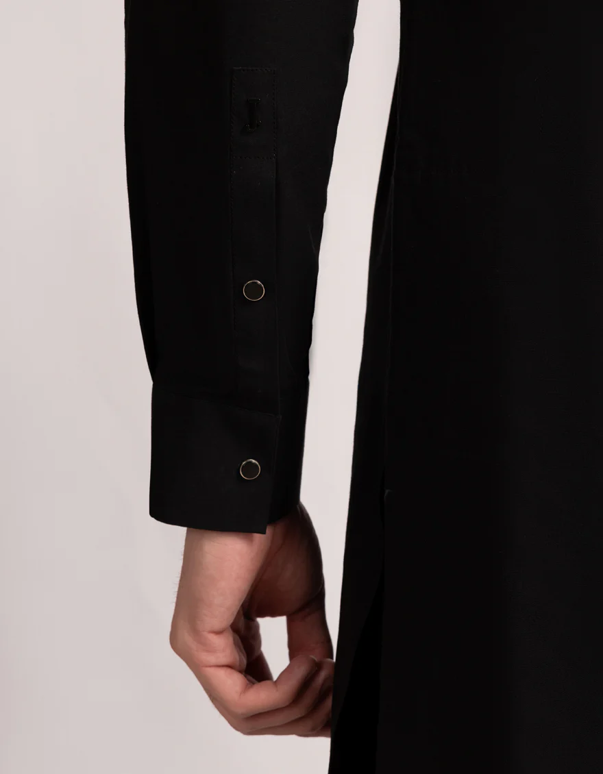 BLACK BLENDED KAMEEZ SHALWAR | JJKS-A-47534/S25/JJ10022-PN - Image 3