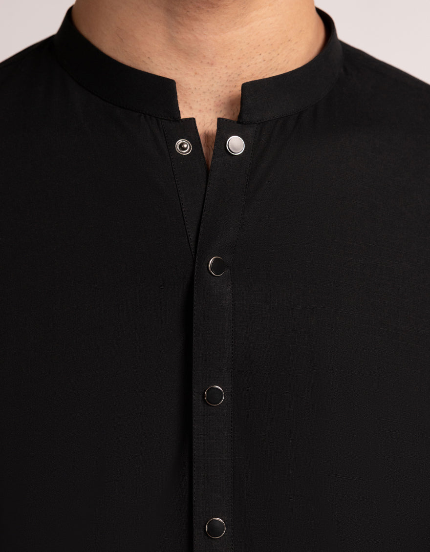BLACK BLENDED KAMEEZ SHALWAR | JJKS-A-47534/S25/JJ10022-PN - Image 4