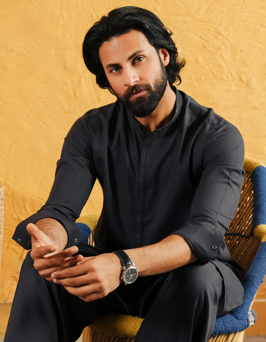 DARK GREY KAMEEZ SHALWAR | JJKS-A-50076/S25/JJ11071-FL - Image 4