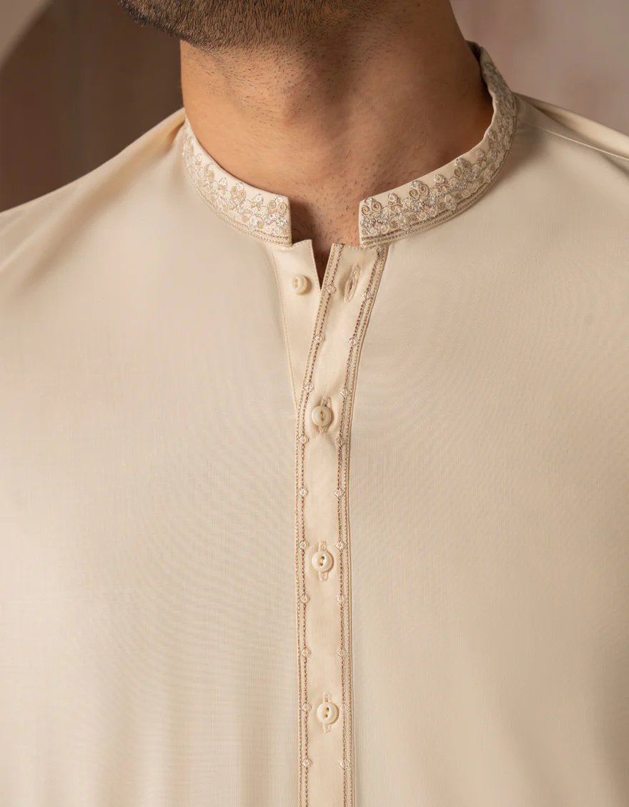 WHITE BLENDED KAMEEZ SHALWAR | JJKS-A-50154/S25/JJ10204-SF - Image 4