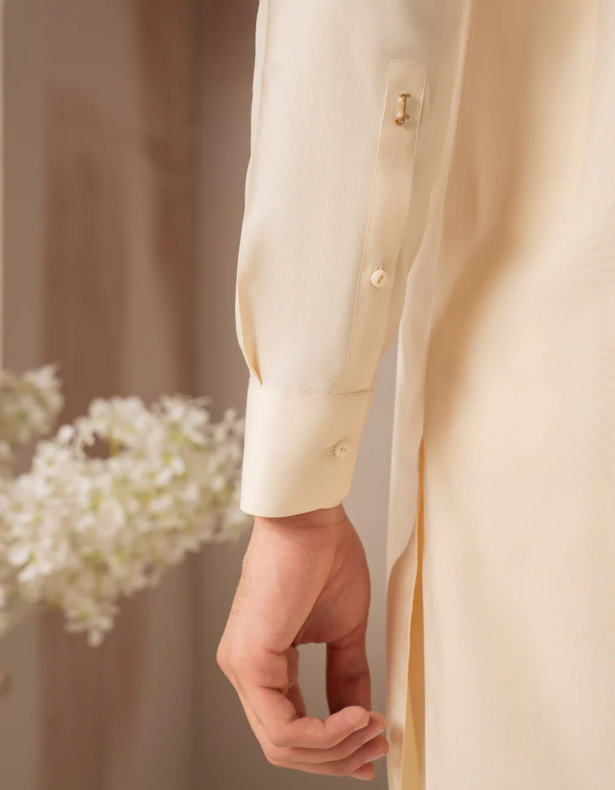 WHITE BLENDED KAMEEZ SHALWAR | JJKS-A-50154/S25/JJ10204-SF - Image 5