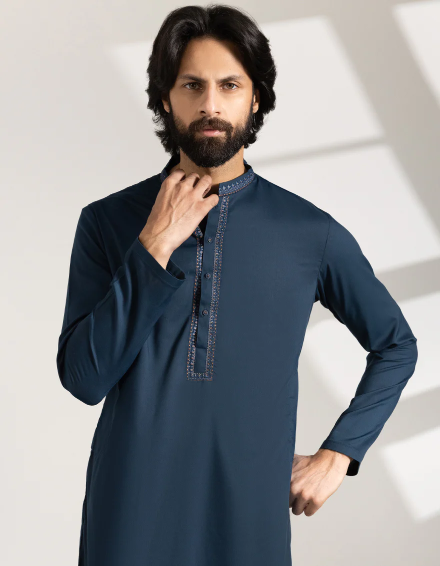 TEAL BLENDED KAMEEZ SHALWAR | JJKS-A-50174/S25/JJ9855-FL - Image 2