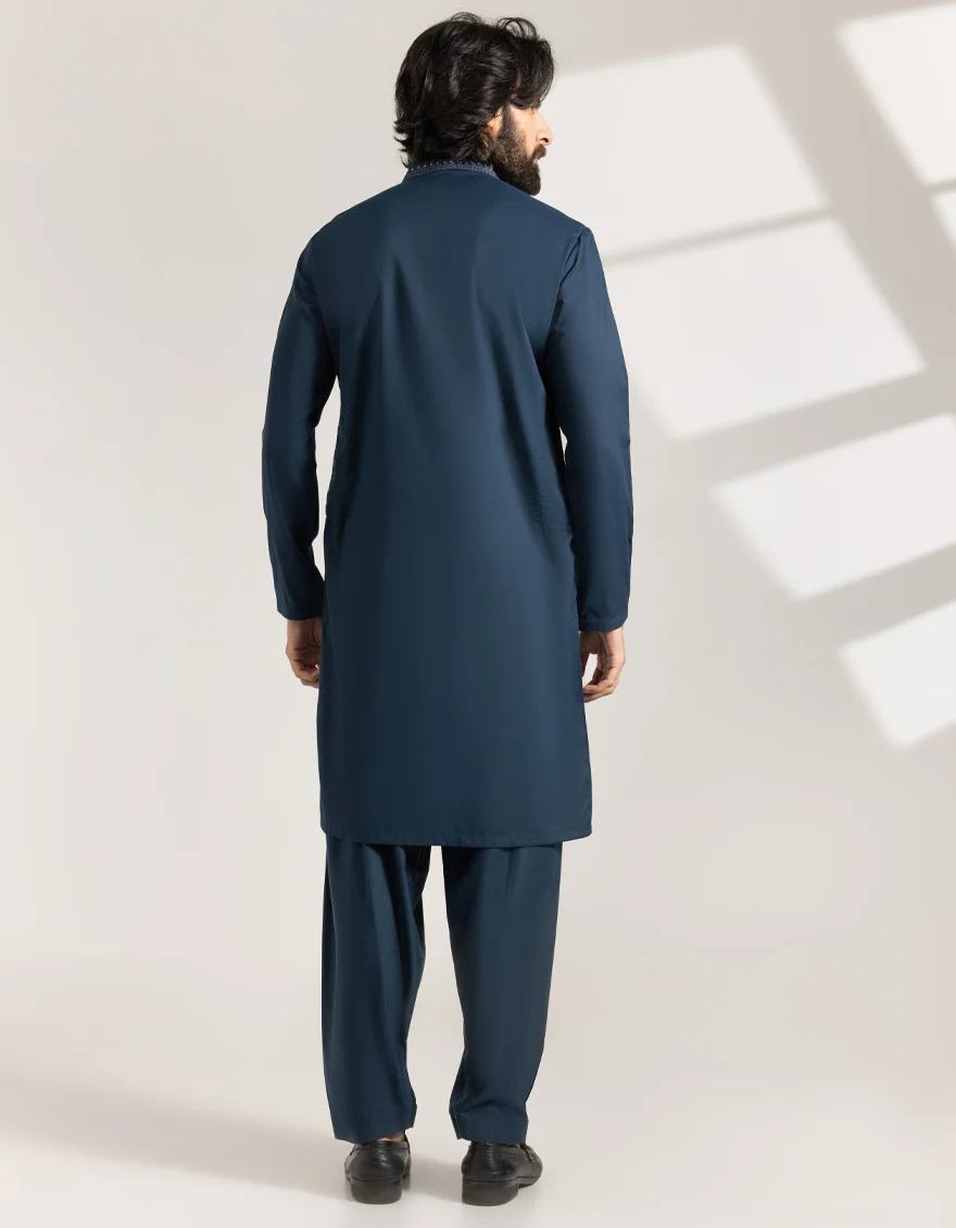 TEAL BLENDED KAMEEZ SHALWAR | JJKS-A-50174/S25/JJ9855-FL - Image 4