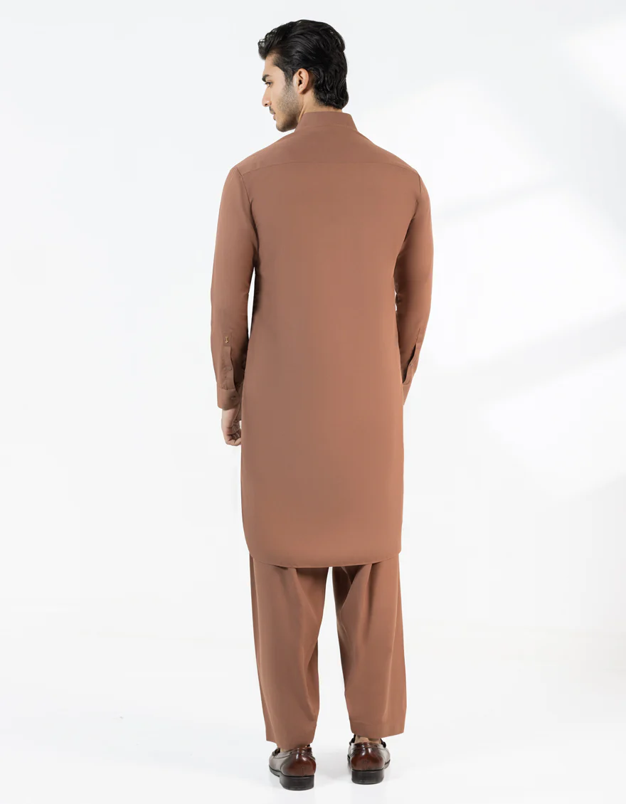 BROWN BLENDED KAMEEZ SHALWAR | JJKS-A-50209/S25/JJ9816-PN - Image 4