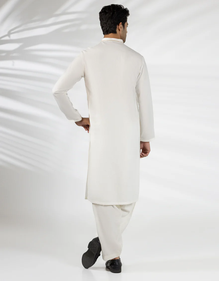 OFF WHITE BLENDED KAMEEZ SHALWAR | JJKS-A-50259/S25/JJ9899-FL - Image 4