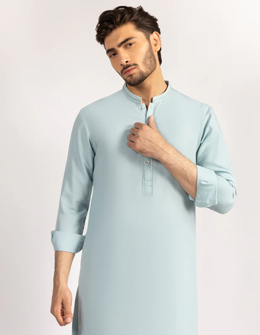 SEA GREEN BLENDED KAMEEZ SHALWAR | JJKS-A-50335/S25/JJ9843-SF - Image 2