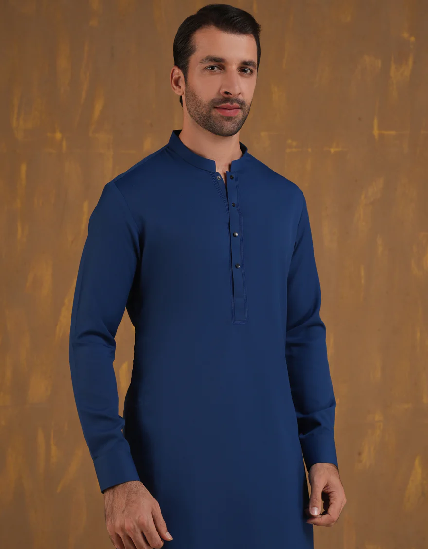 ELECTRIC BLUE BLENDED KAMEEZ SHALWAR | JJKS-A-90501/S24/JJ9663-SF - Image 2