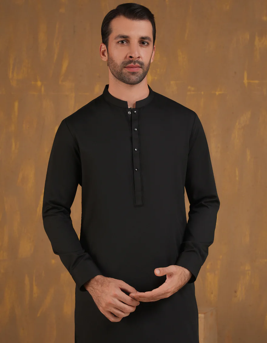BLACK BLENDED KAMEEZ SHALWAR | JJKS-A-90503/S24/JJ9 - Image 2