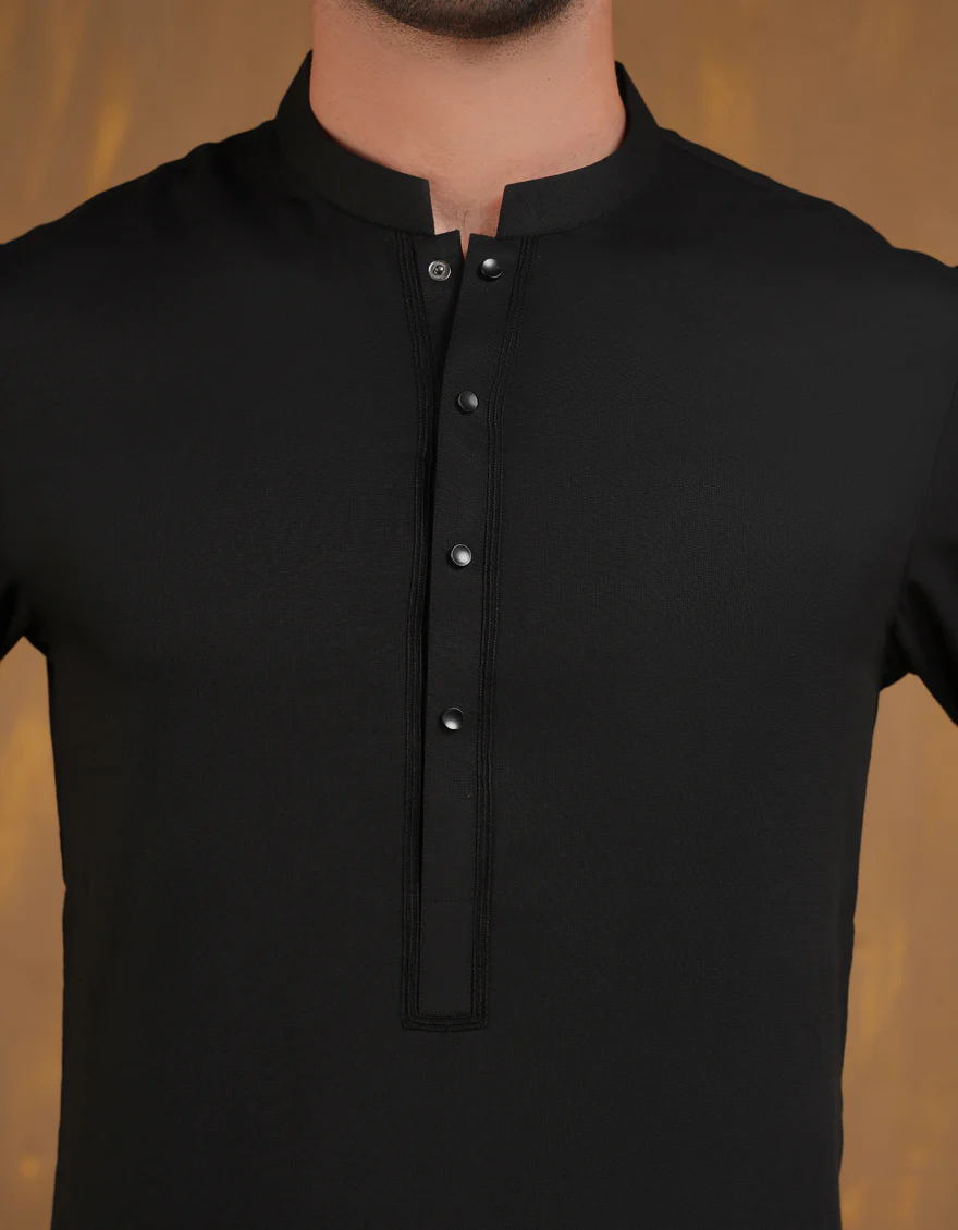 BLACK BLENDED KAMEEZ SHALWAR | JJKS-A-90503/S24/JJ9 - Image 3