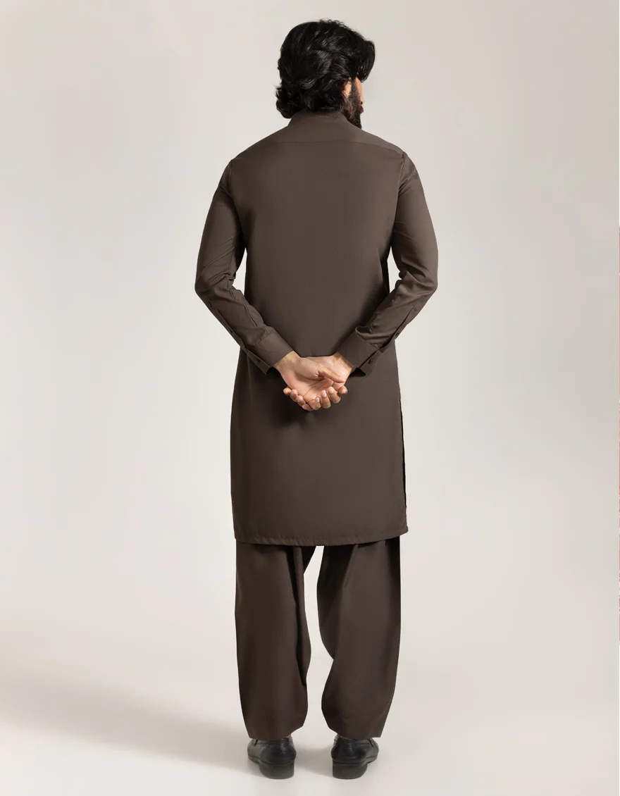 BROWN BLENDED KAMEEZ SHALWAR | JJKS-A-90523/S25/JJ9767-SF - Image 4