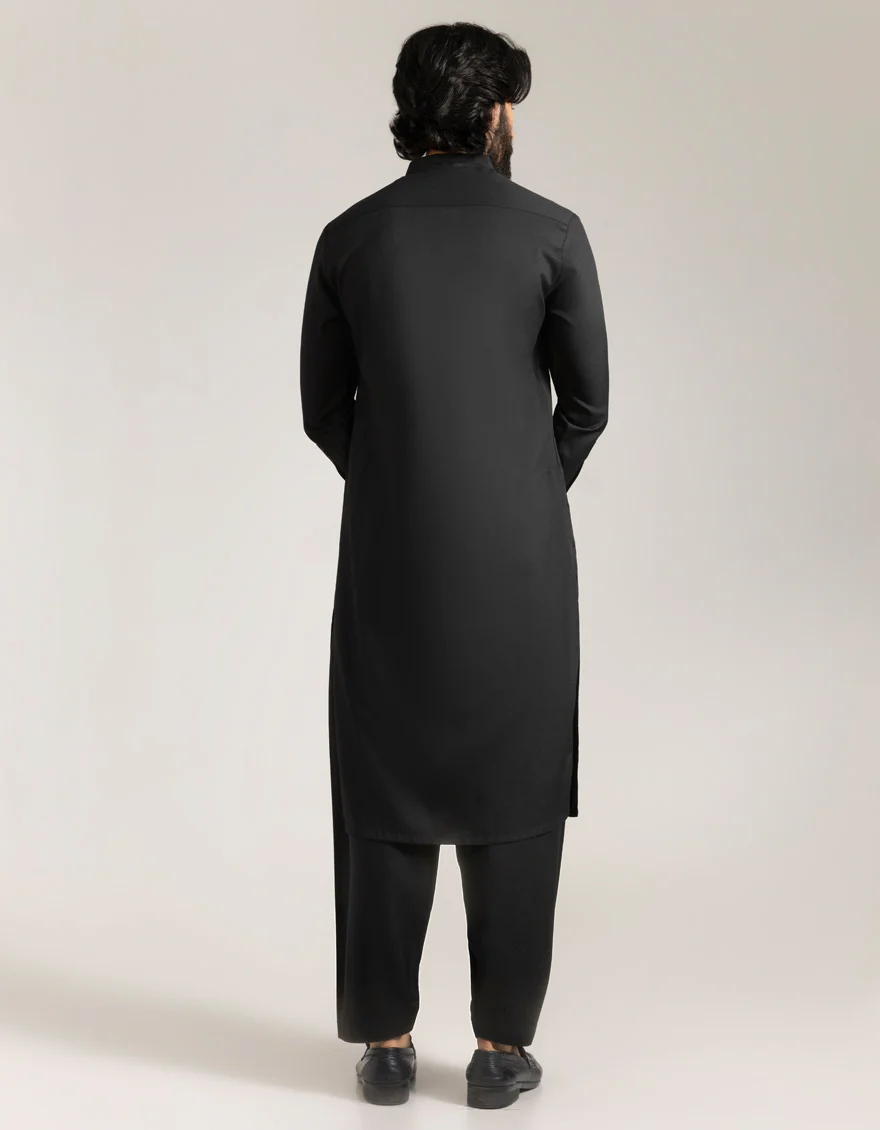BLACK BLENDED KAMEEZ SHALWAR | JJKS-A-90533/S25/JJ9767-SF - Image 3