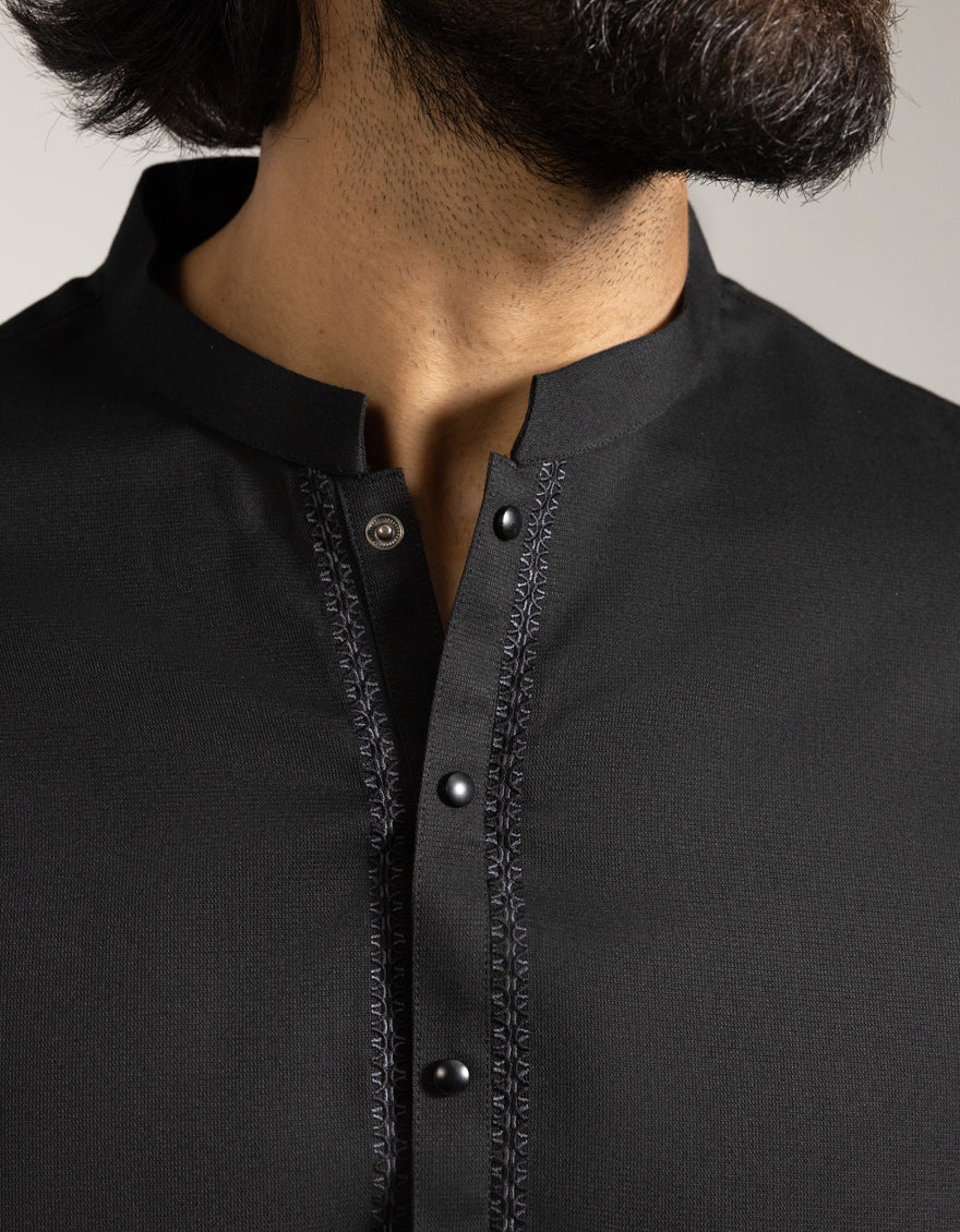 BLACK BLENDED KAMEEZ SHALWAR | JJKS-A-90533/S25/JJ9767-SF - Image 4
