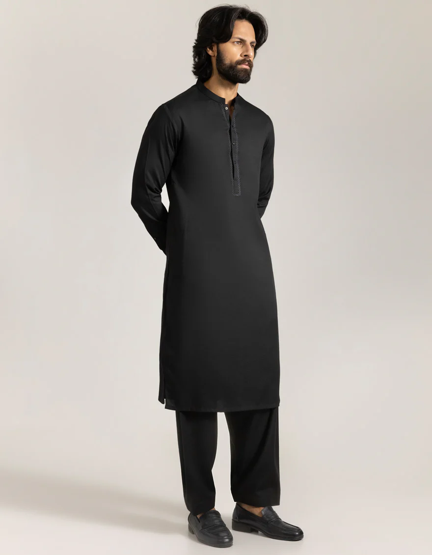 BLACK BLENDED KAMEEZ SHALWAR | JJKS-A-90533/S25/JJ9767-SF - Image 5