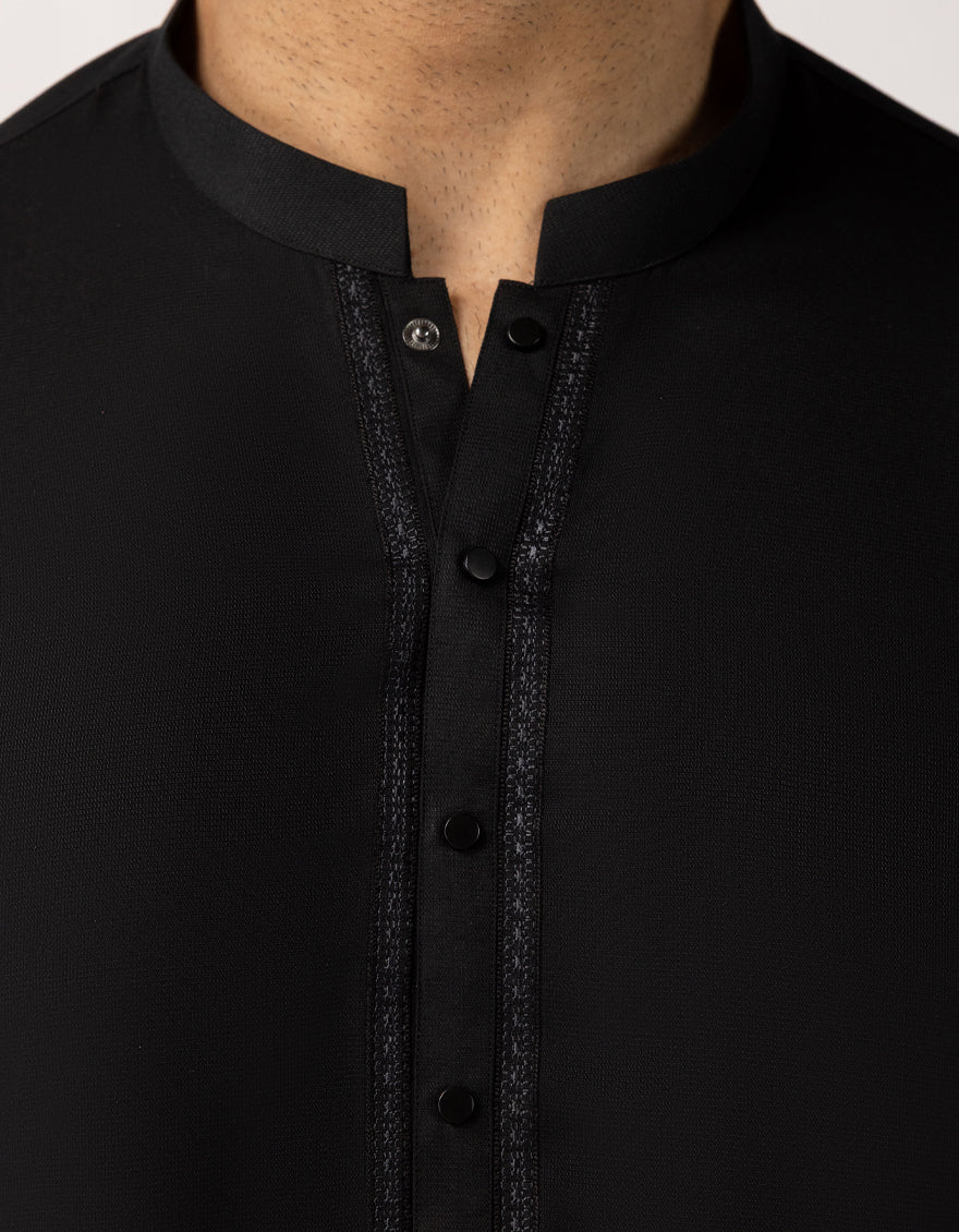 BLACK BLENDED KAMEEZ SHALWAR | JJKS-A-90549/S25/JJ9768-SF - Image 3