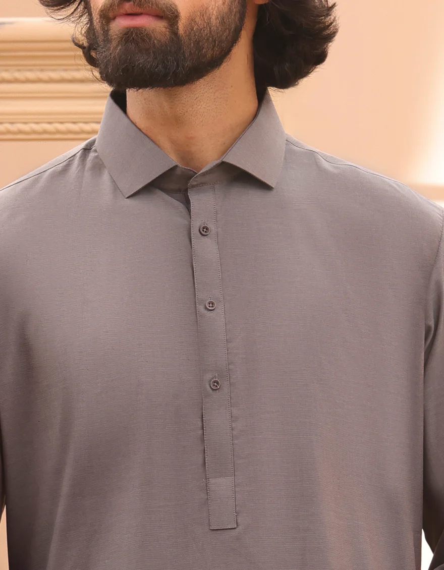 GREY COTTON KAMEEZ SHALWAR | JJKS-A-91409/S24/JJ8934-PN - Image 3