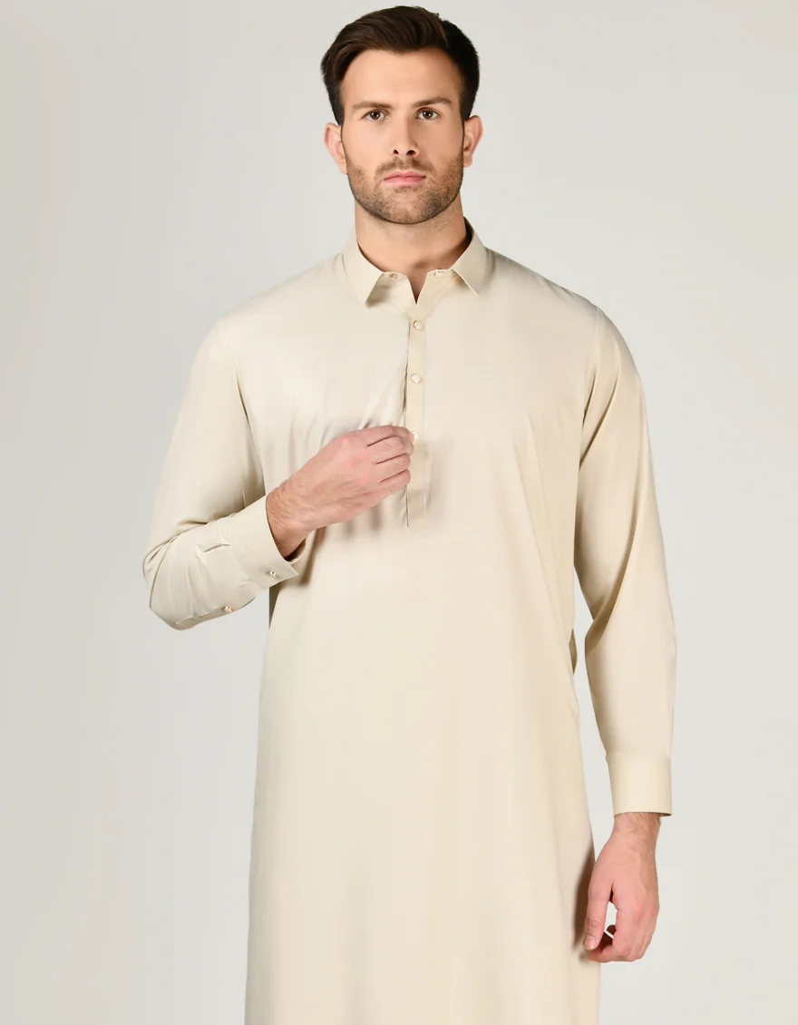 BROWN BLENDED KAMEEZ SHALWAR | JJKS-A-91437/S24/JJ8866-PN - Image 2