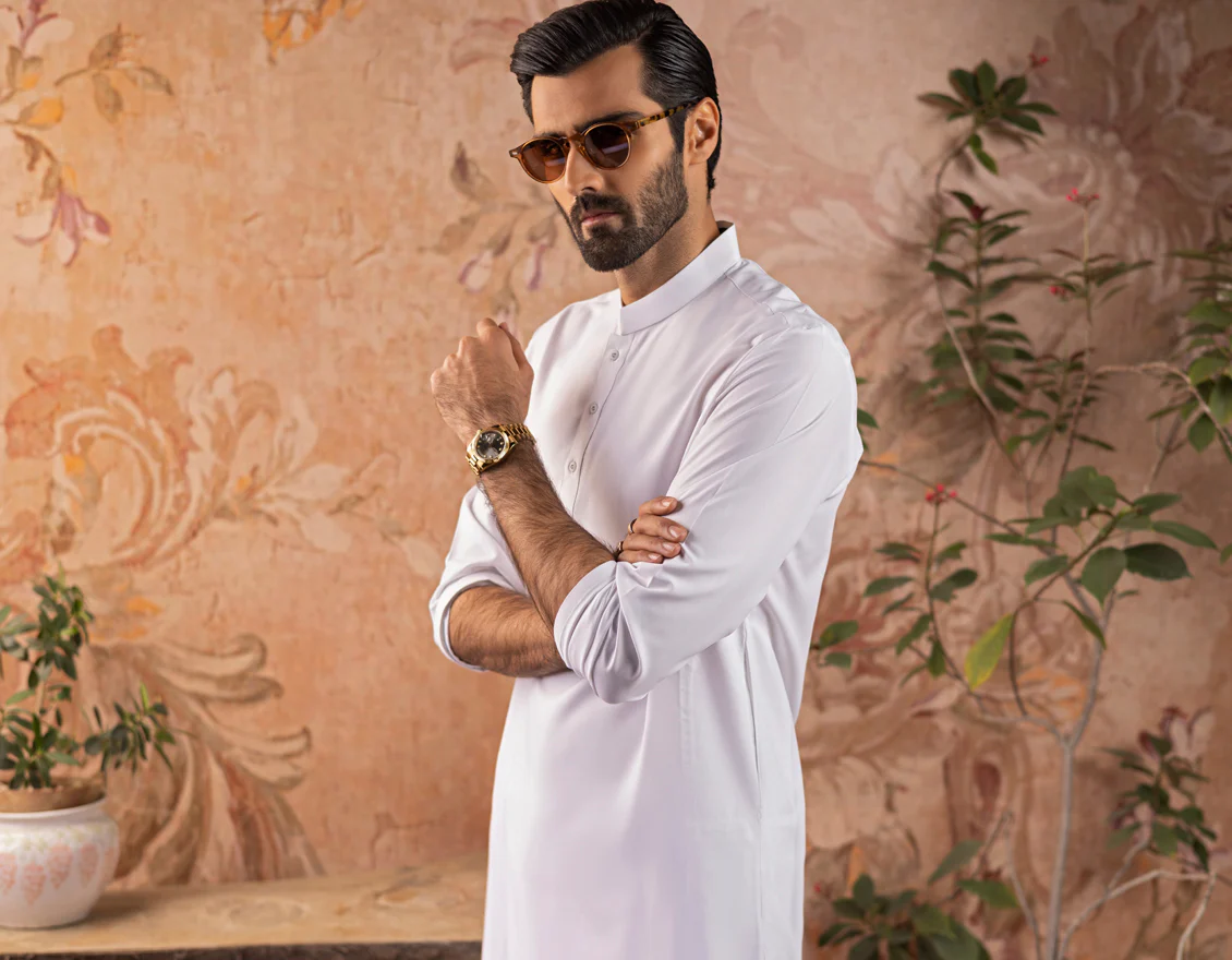 WHITE BLENDED KAMEEZ SHALWAR | JJKS-A-US-30728-R16-AP/A23/JJ8732-PN - Image 3