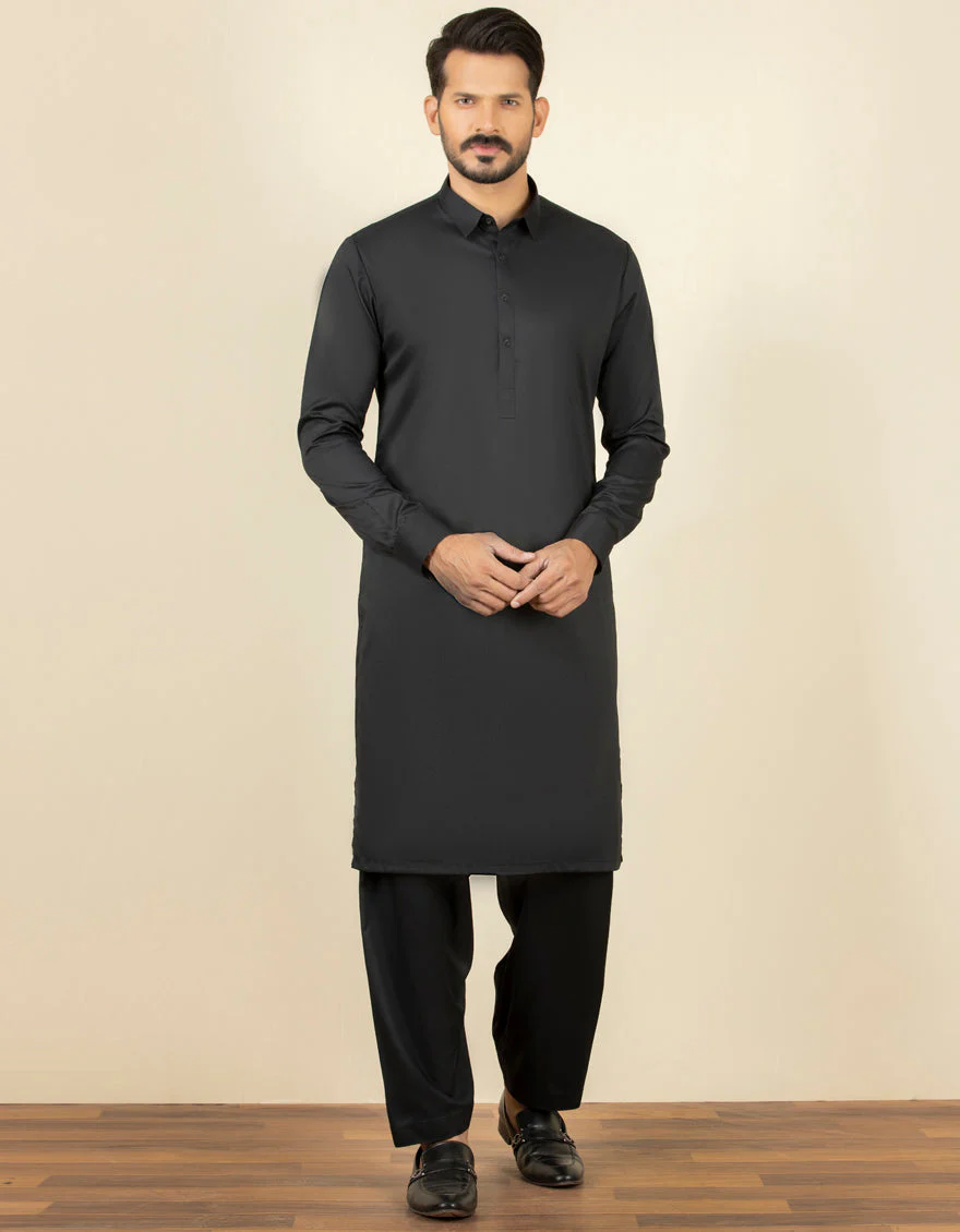 BLACK BLENDED BLACK KAMEEZ SHALWAR | JJKS-A-US-30729-R24-AP/S23/JJ8377-PN