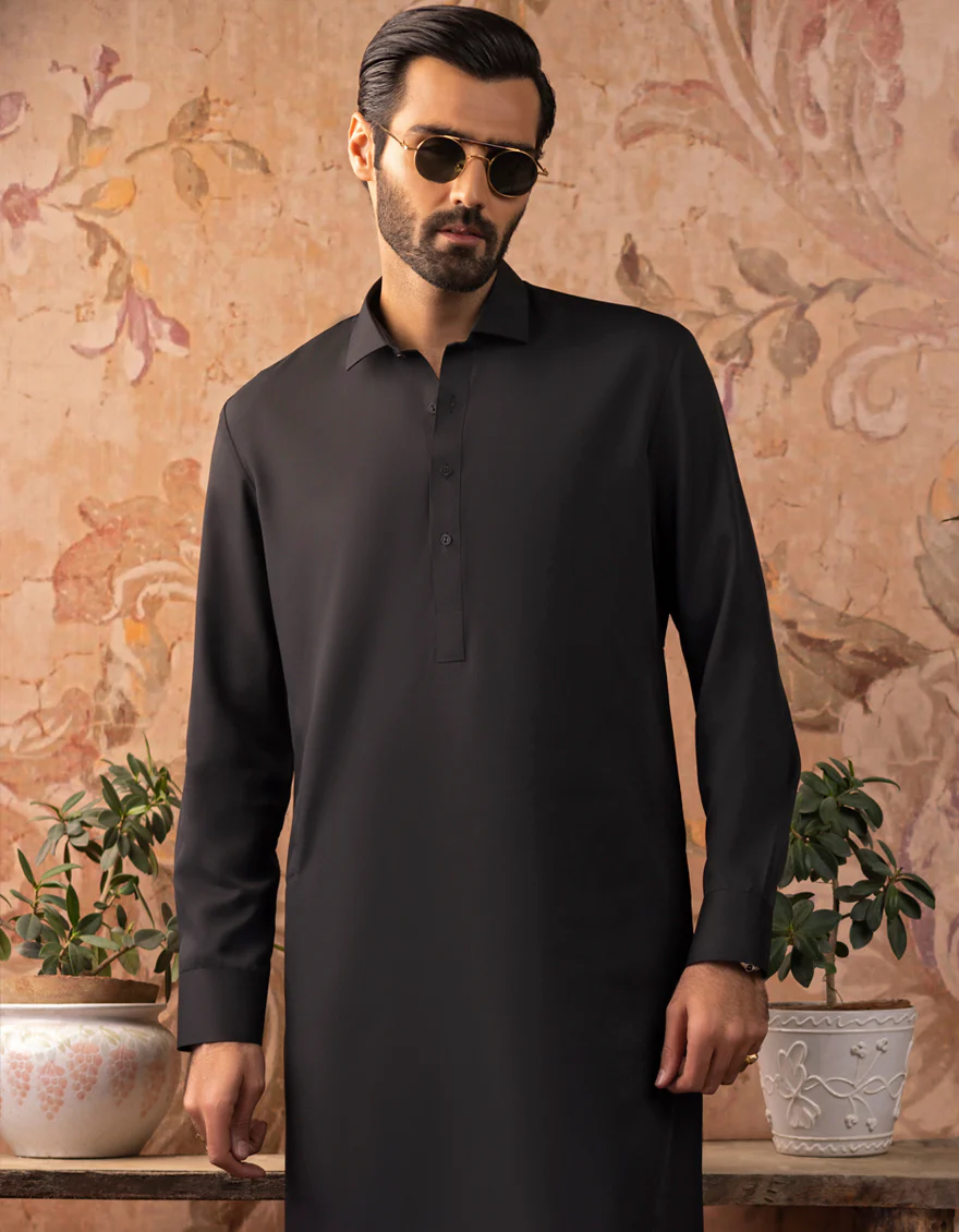 BLACK BLENDED KAMEEZ SHALWAR | JJKS-A-US-30729-R26-AP/S23/JJ8733-PN - Image 3