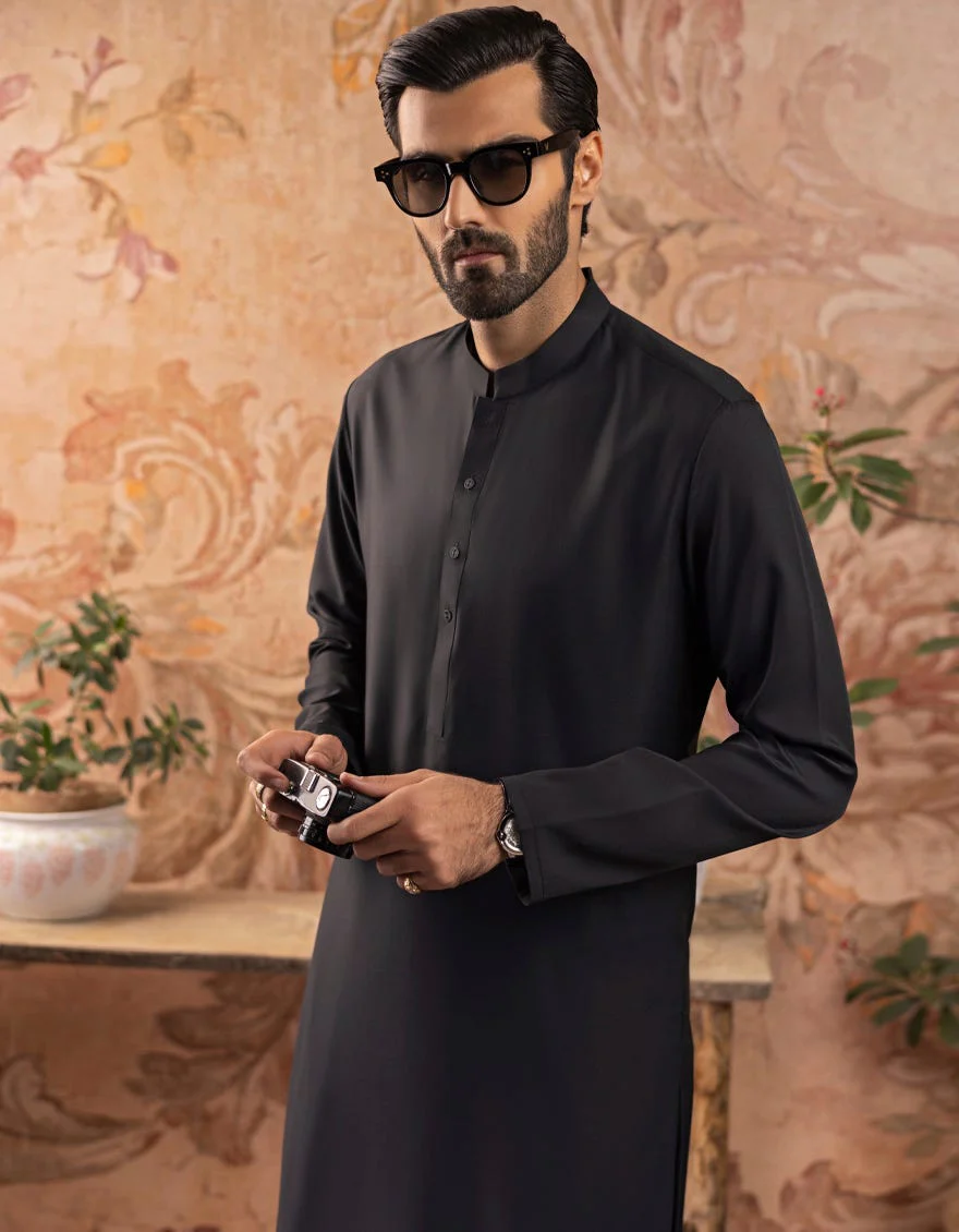 BLACK BLENDED KAMEEZ SHALWAR | JJKS-A-US-30778-R28-AP/S23/JJ8733-PN - Image 2
