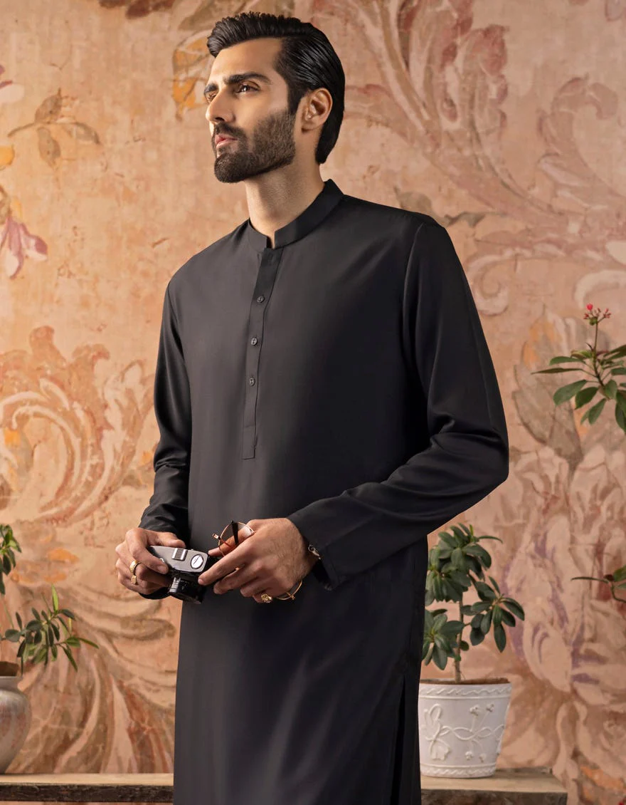 BLACK BLENDED KAMEEZ SHALWAR | JJKS-A-US-30778-R28-AP/S23/JJ8733-PN - Image 7