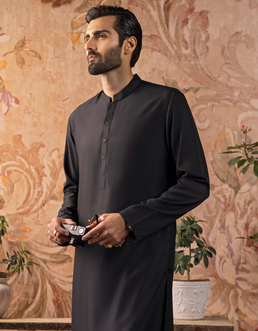 BLACK BLENDED KAMEEZ SHALWAR | JJKS-A-US-30778-R29-AP/S23/JJ8733-PN - Image 4