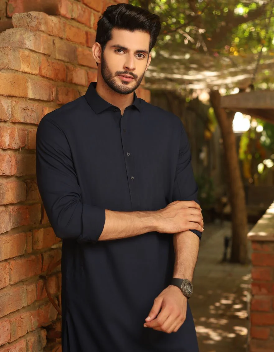 NAVY BLUE KAMEEZ SHALWAR | JJKS-A-US-30779-R8-AP/S21/JJ7216 - Image 2