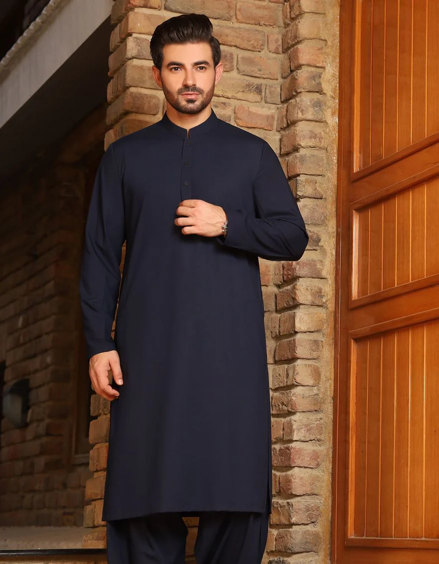 NAVY BLUE KAMEEZ SHALWAR | JJKS-A-US-30780-R8-AP/S21/JJ7216 - Image 2