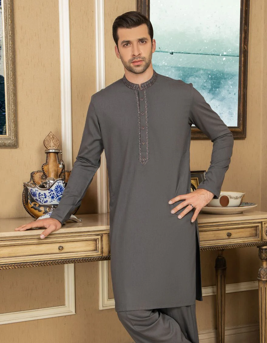 CHARCOAL GREY KAMEEZ SHALWAR | JJKS-A-US-31096/S20/JJ6880 - Image 2