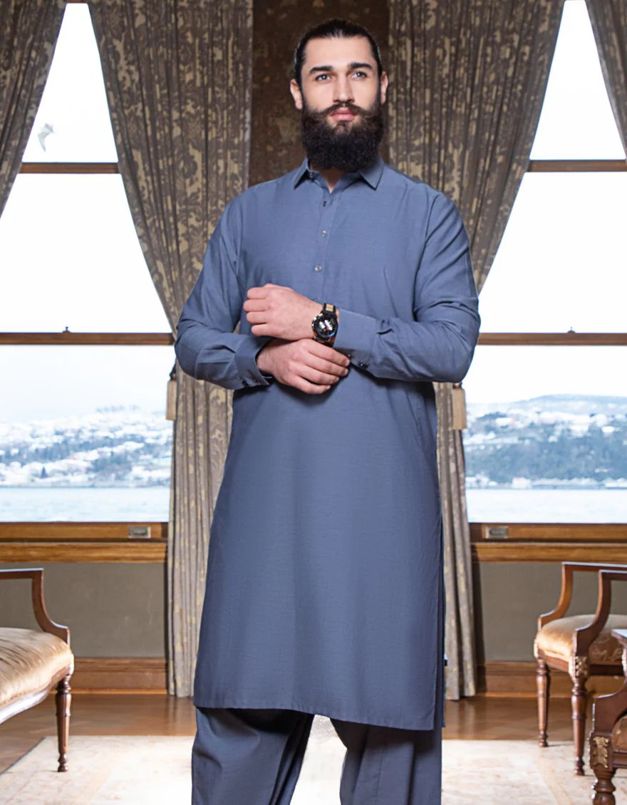 GREISH BLUE KAMEEZ SHALWAR | JJKS-A-US-32482/S21/JJ7111-CL - Image 2