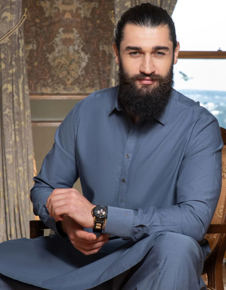 GREISH BLUE KAMEEZ SHALWAR | JJKS-A-US-32482/S21/JJ7111-CL - Image 3