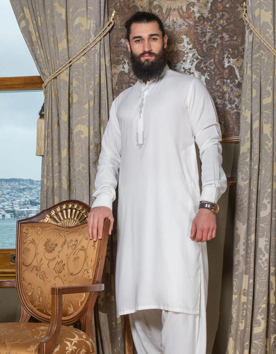 OFF WHITE KAMEEZ SHALWAR | JJKS-A-US-32487/S21/JJ7195-FL - Image 2