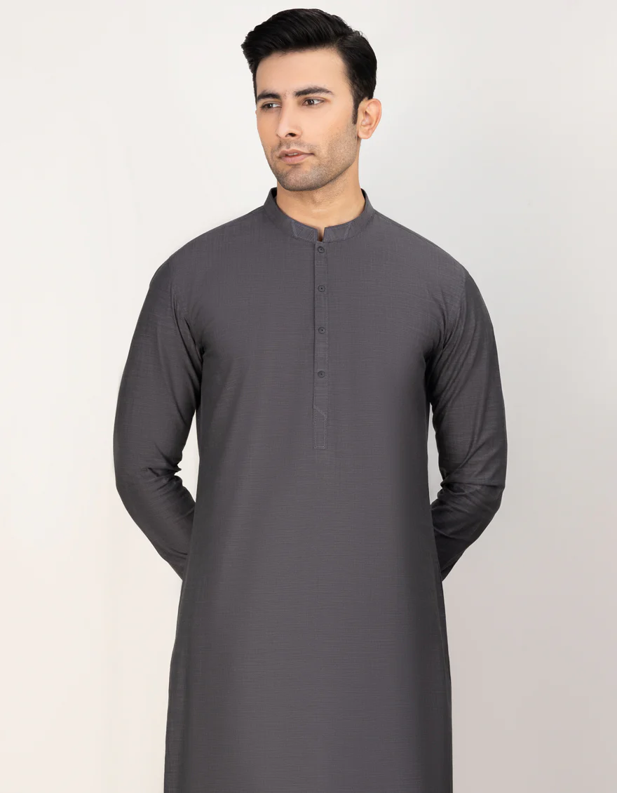 CHARCOAL COTTON KAMEEZ SHALWAR | JJKS-A-US-32681/S23/JJ8655-CL - Image 3