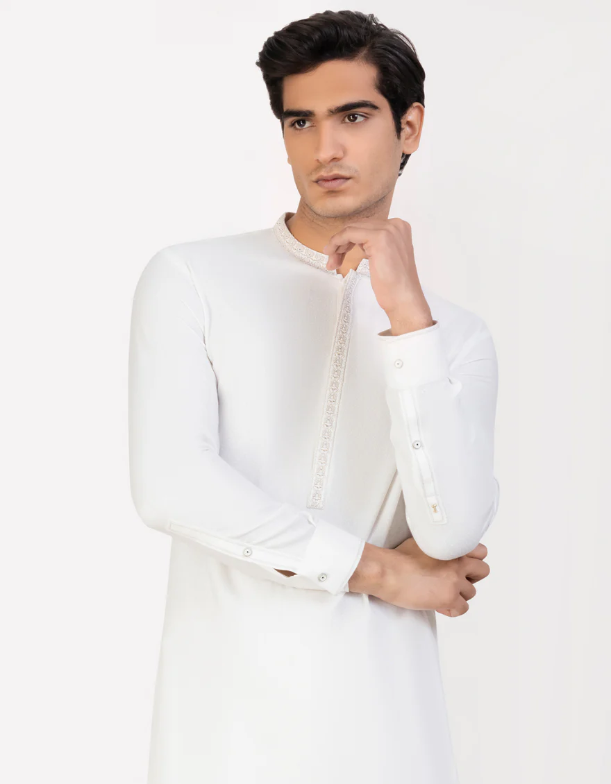 WHITE BLENDED KAMEEZ SHALWAR | JJKS-A-US-32783/S23/JJ8712-FL - Image 3