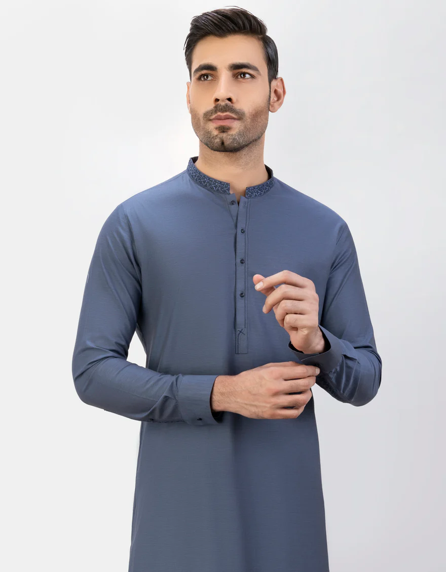 GREYISH GREEN COTTON KAMEEZ SHALWAR | JJKS-A-US-32785/S23/JJ8919-SF - Image 3