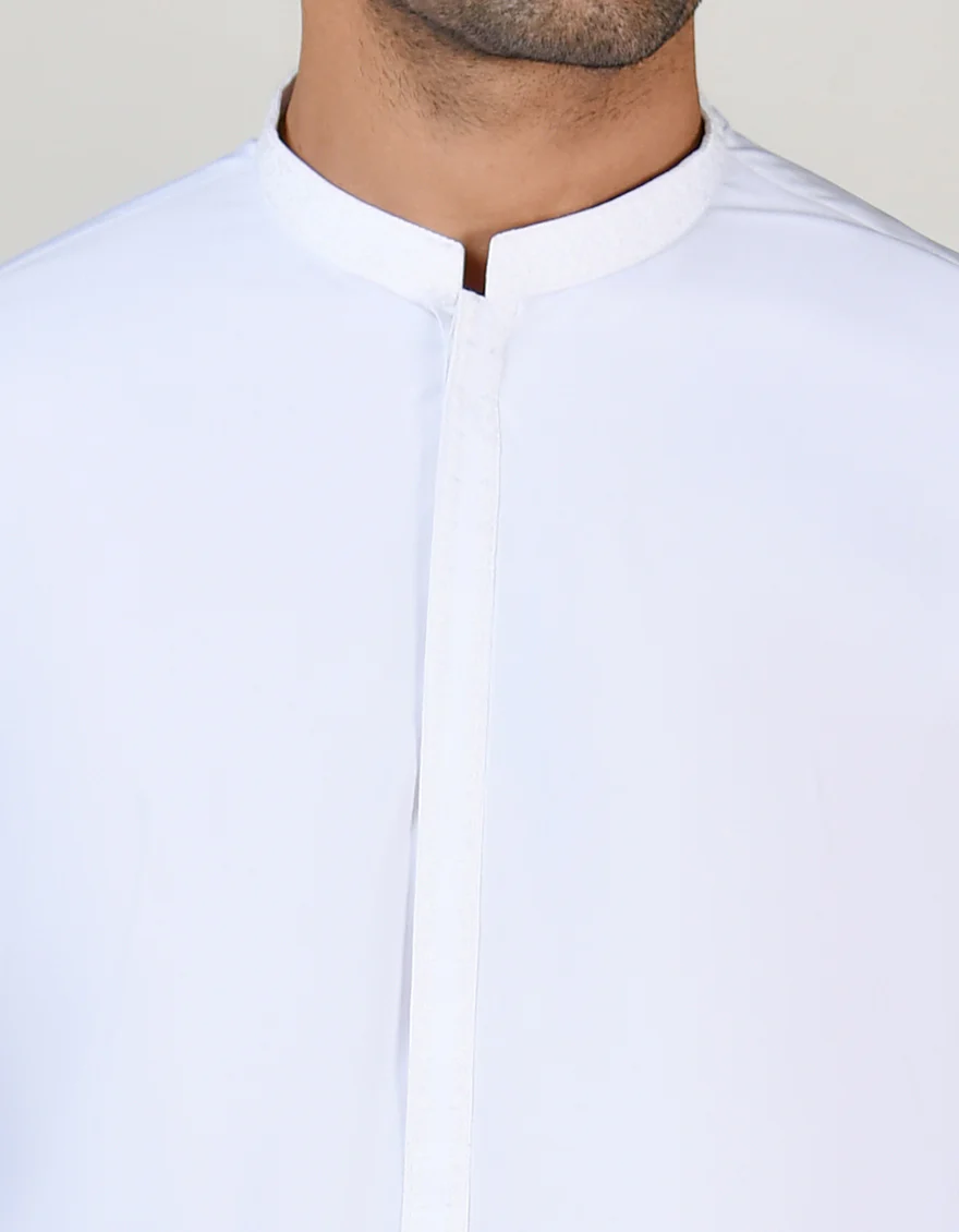 WHITE BLENDED KAMEEZ SHALWAR | JJKS-A-US-32853/S23/JJ9199-SF - Image 2