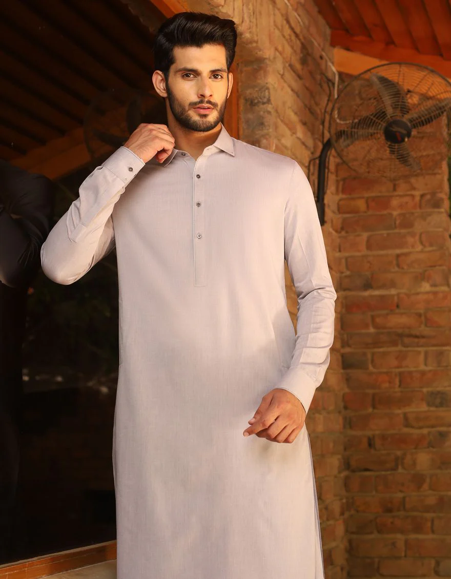 LIGHT GREY KAMEEZ SHALWAR | JJKS-A-US-34027/W20/JJ7048 - Image 2