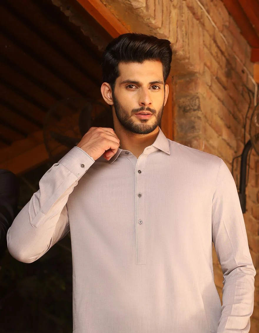LIGHT GREY KAMEEZ SHALWAR | JJKS-A-US-34027/W20/JJ7048 - Image 3