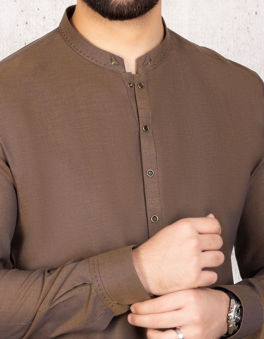 MEHANDI BROWN KAMEEZ SHALWAR | JJKS-A-US-34055/S21/JJ7111-CL - Image 2
